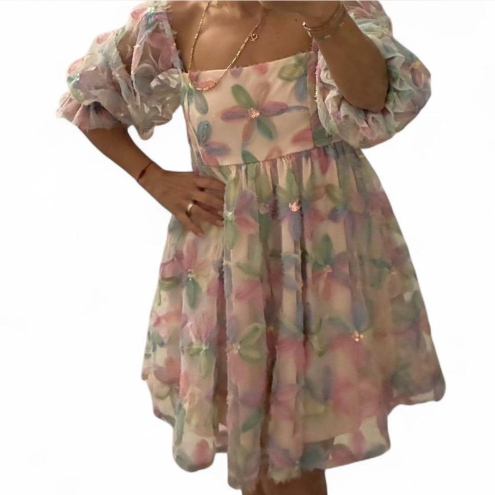 Floral Puff Sleeve Dress
